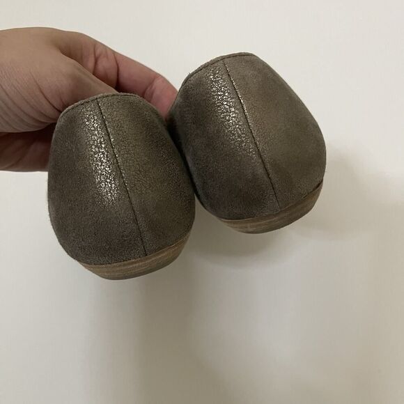 Eileen Fisher Fuller Metallic Bronze Suede leather d'Orsay Flat point toe US 9 - Picture 4 of 6
